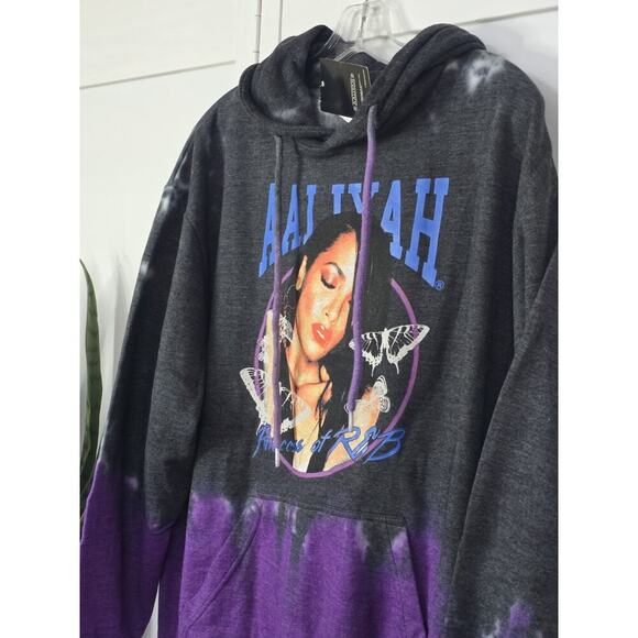 Aaliyah Princess of R & B Women's Pull Over Double Sided Hoodie Size L NWT - Picture 2 of 8